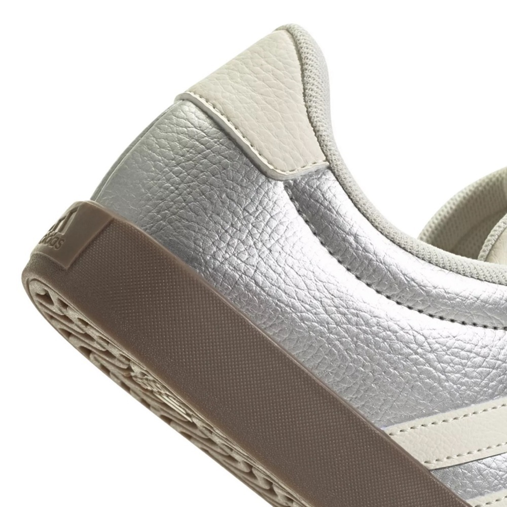 Adidas VL Court 3.0 Women's Shoes - Metallic Silver and White NEW in Box Size 8 - Picture 7 of 14